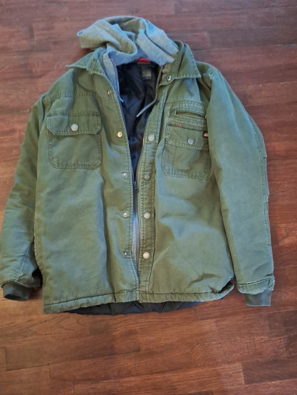 Dickies, Men's Olive Green Hooded Utility Jacket